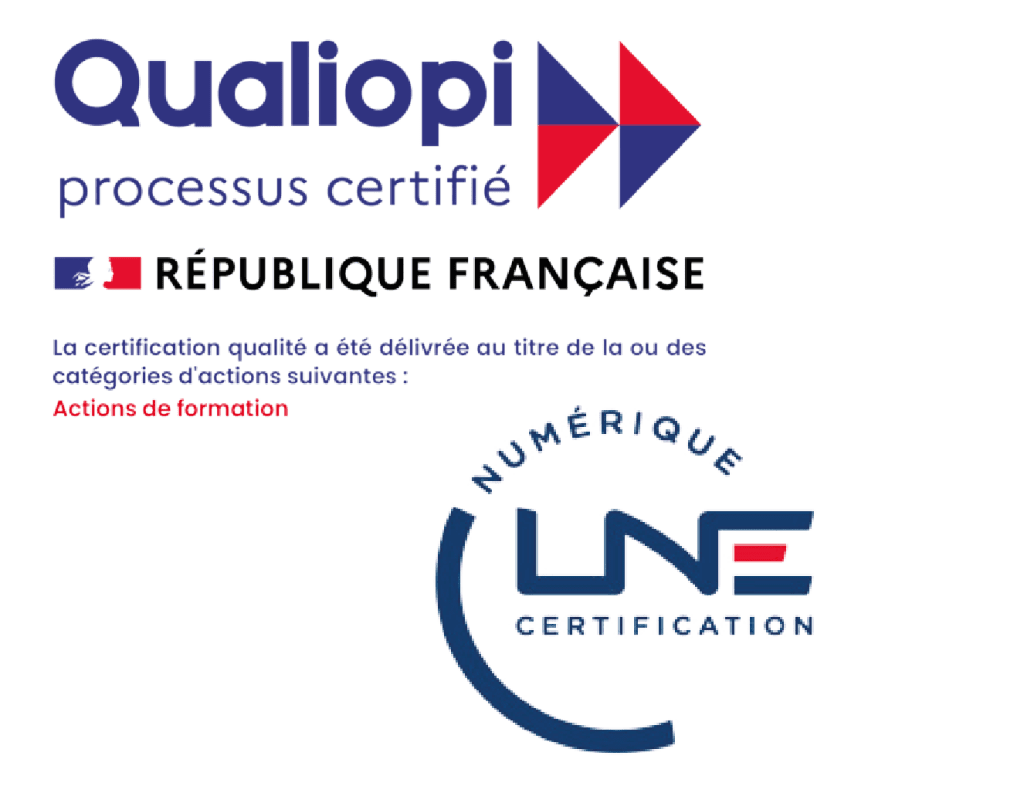 Logos certifications Qualiopi et LNE