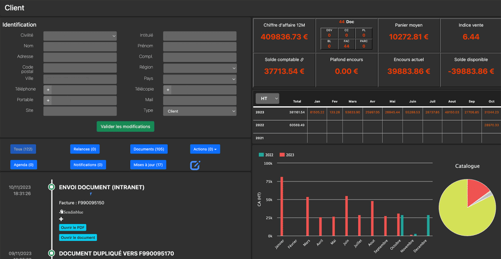 Visuel application intranet gestion crm