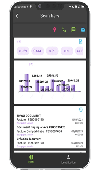 Visuel application mobile statistiques