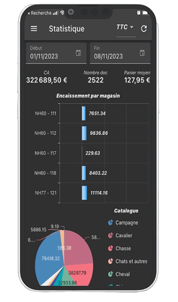 Visuel application mobile statistiques