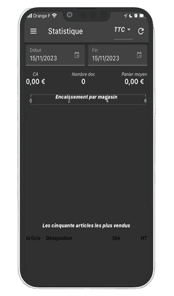 Visuel application mobile statistiques